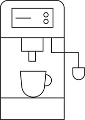 Automatic Coffee Machine Icon in Line Art.