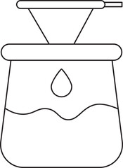 Isolated Chemex Filter Icon in Thin Line Art.