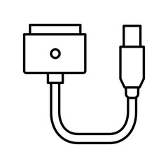 Flat style Two side usb cable icon in line art.