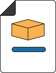 Illustration of 3d Model File icon.