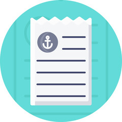 Invoice Icon On Blue Background.