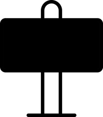 Signboard Icon or Symbol in B&W Color.