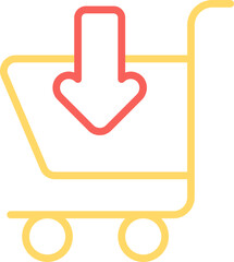 Add To Cart Icon in Line Art Style.