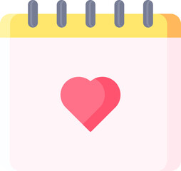 Vector Illustration of Calendar With Heart Icon.