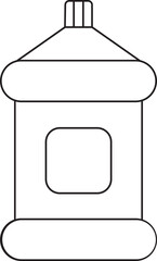 Mouth Wash Icon In Thin Line Art.