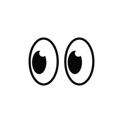 open eye icon, cartoon funny eye icon. 