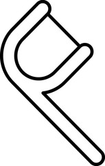 Dental Floss Tool Icon in Black Line Art.