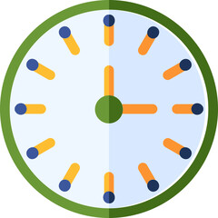 Colorful Wall Clock Icon in Flat Style.