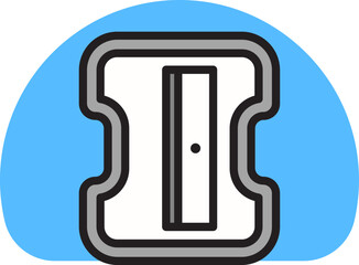 Flat style Sharpener icon in gray and white color.