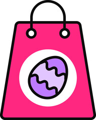 Easter Egg Printed on Pink Shopping or Carry Bag icon.