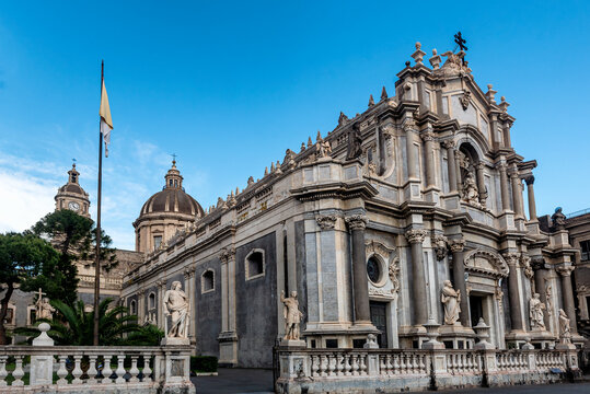 Saint Agata Cathedral on Piazza del Duomo in Catania, Sicily, Italy
