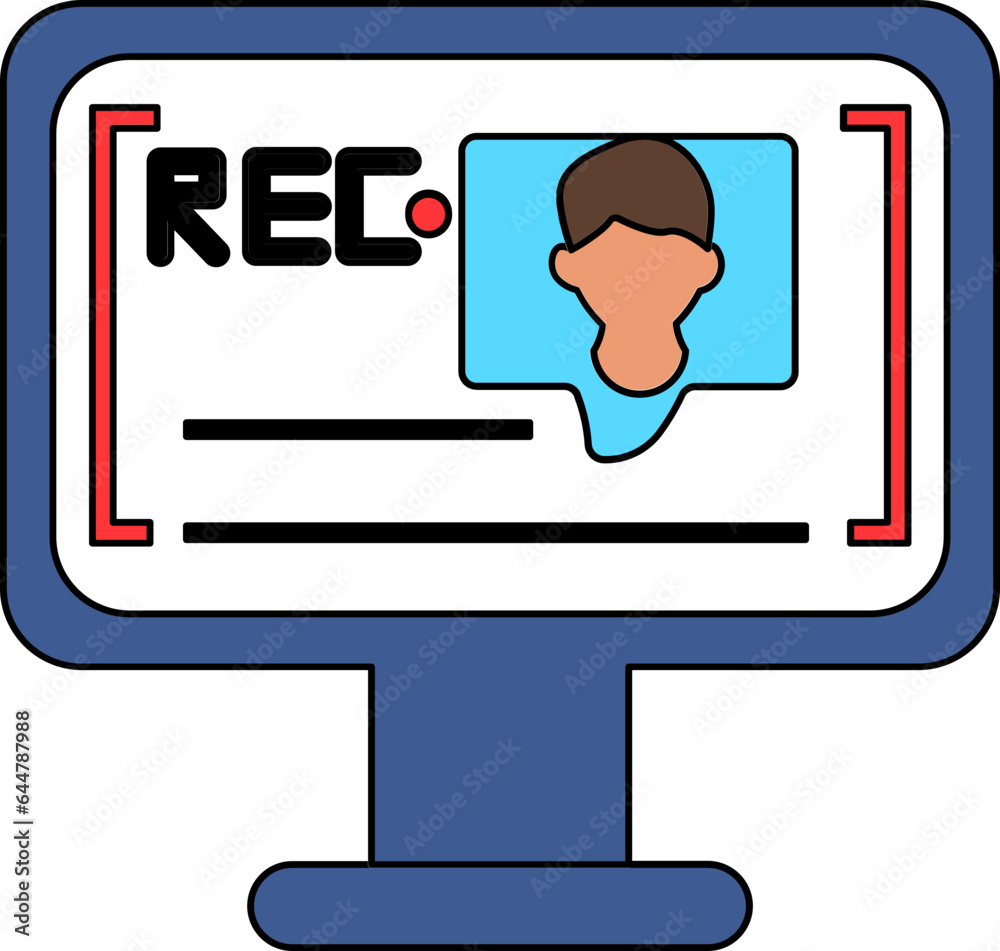 Wall mural Illustration of Video Recording Frame in Monitor Screen icon.