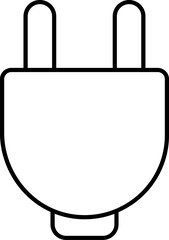 Black line art illustration of Electric plug icon.