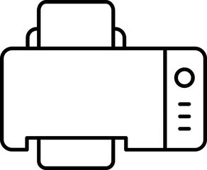Line art Printer icon in flat style.
