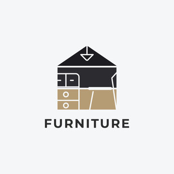 Furniture logo icon vector design, furniture image minimalist illustration design.