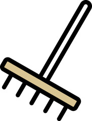 Isolated Rake Icon in Flat Style.