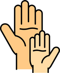 Obraz premium Caring Hands icon in flat style.