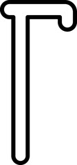 Walking Cane icon in black thin line.