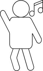 Man Dance Or Music Icon In Flat Style.