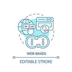 2D editable blue web-based icon concept, isolated monochromatic vector, health interoperability resources thin line illustration.