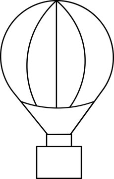 Black Line Art Hot svgr Balloon Icon in Flat Style.
