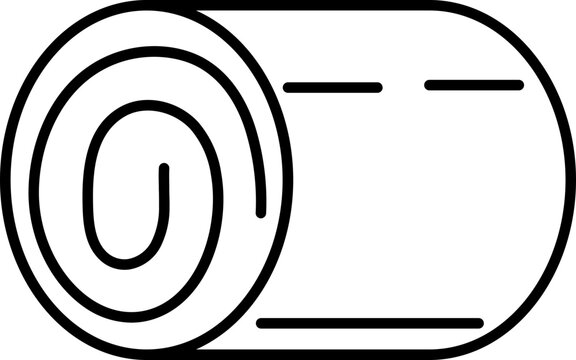 Dish roll icon in black outline.