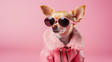 Barbie-themed canine outfit on a charming little dog