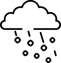 Rsvgny Cloud with Hsvglstones Fall icon in Black Line Art.