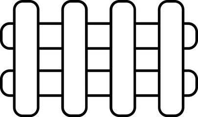 Fence Icon In Black Outline.