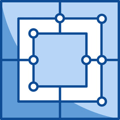 Morris Or Mill Game Icon In Blue And White Color.