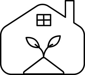 Flat Style Greenhouse Icon In Line Art.