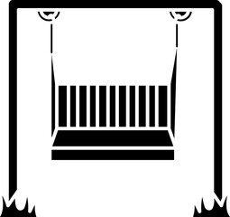 B&W Seat Swing Icon in Flat Style.