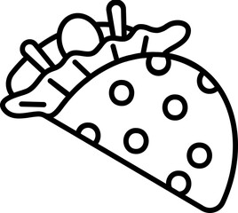 Tacos icon in black line art.