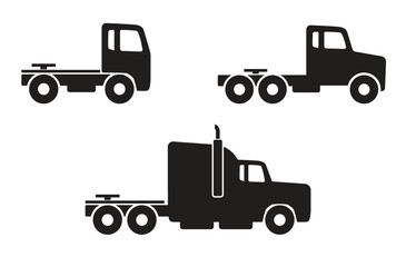truck cab prime mover silhouette set