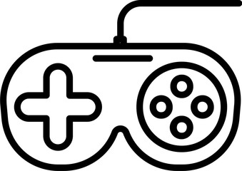 Line Art Illustration of Gamepad Icon In Flat Style.