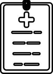 Fototapeta premium Medical Document Paper on Clipboard Icon in thin line.