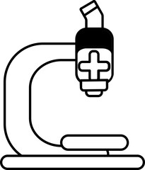 Thin line Microscope icon in flat style.