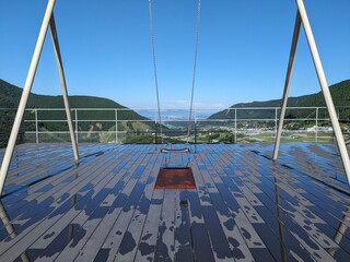 the panoramic swing in aso caldera