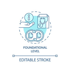 2D editable blue icon foundational level concept, isolated monochromatic vector, health interoperability resources thin line illustration.