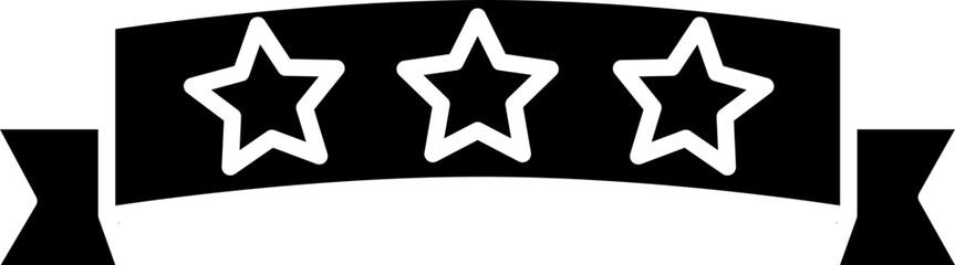 Ribbon Icon In B&W Color.