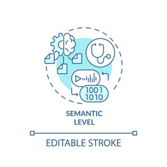 2D editable blue icon semantic level concept, isolated monochromatic vector, health interoperability resources thin line illustration.