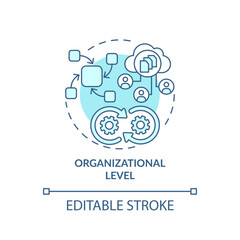 2D editable blue icon organizational level concept, isolated monochromatic vector, health interoperability resources thin line illustration.