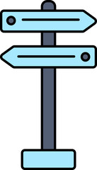 Fototapeta premium Direction Board Icon In Blue Color.