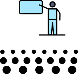 Teaching Icon In Blue Color.