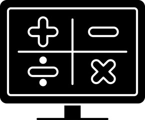 Glyph Style Calculator Sign In Desktop Icon.
