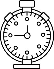Stopwatch Icon In Line Art.