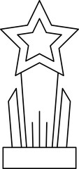 Stroke Style Star Shaped Trophy Icon.