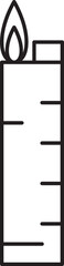 Lighter Icon In Black Line Art.