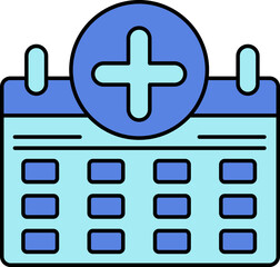 Obraz premium Medical Calendar Icon In Blue Color.