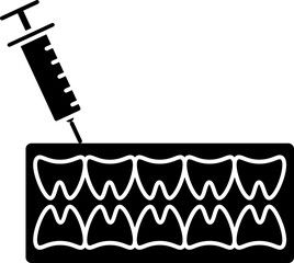 Dental Anesthesia Icon In B&W Color.